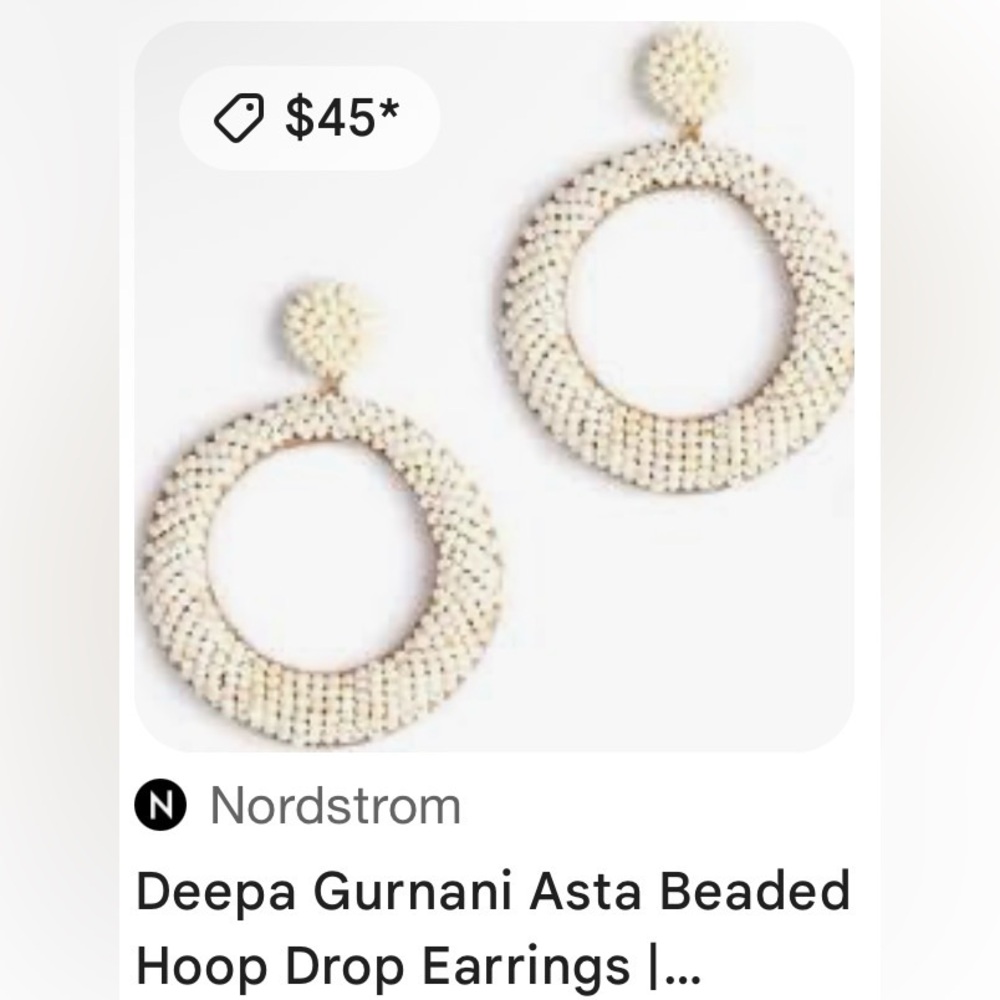 Deepa Gurnani Beaded Hoop Earrings